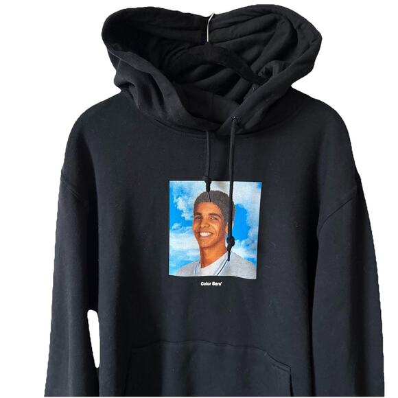 NWT Degrassi Hoodie Mens Medium Sweatshirt Black Pullover Drake Color Bars UO - Picture 4 of 9